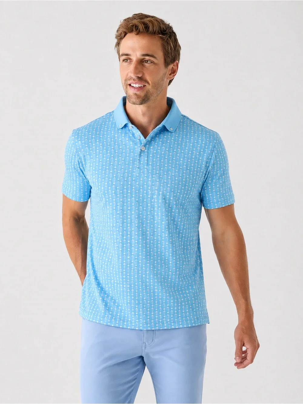 NEW Fernando Pena Men’s Short Sleeve Performance Polo Sport Shirt Blue 331
